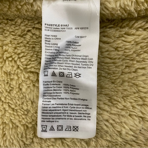 TIMBERLAND Army Green Sherpa-Lined Canvas Barn Jacket unisex Size Small NWT - Picture 9 of 9